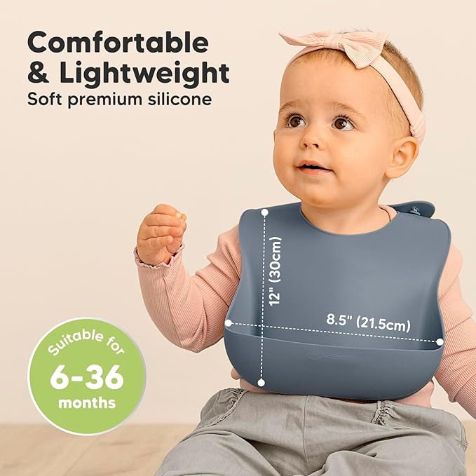 KeaBabies 2-Pack Silicone Baby Bibs - Image 4