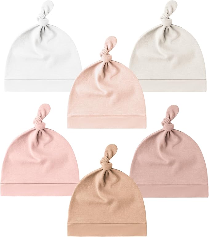 Konssy 6 Pack Baby Newborn Hats Set Knot Beanie Hats Soft by Konssy