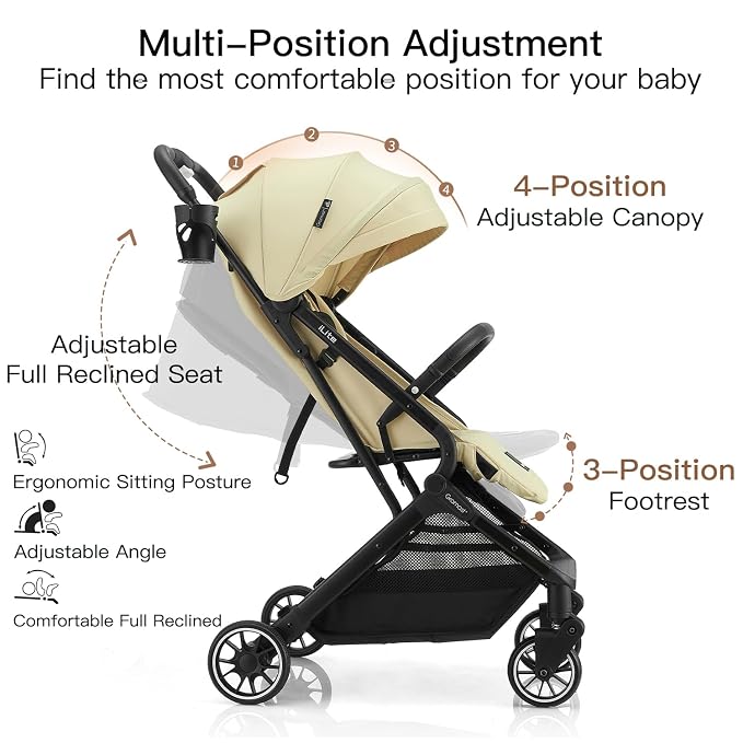 Compact Fold Baby Stroller, Lightweight Travel Toddler Stroller - Image 7