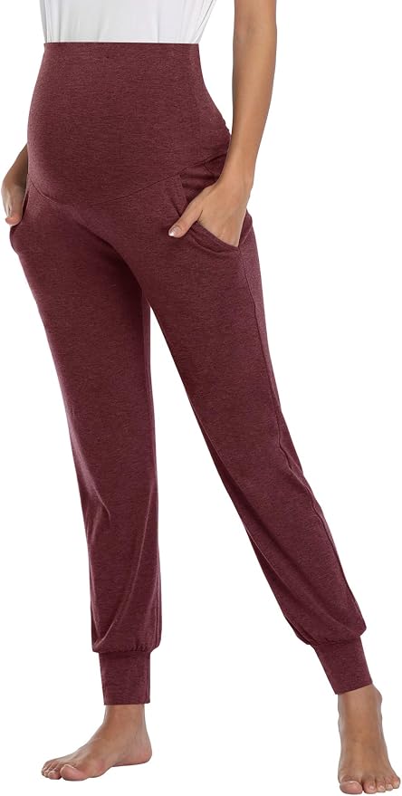 AMPOSH Women's Maternity Pants Stretchy Lounge Workout Pants Casual Loose Comfy - Image 3