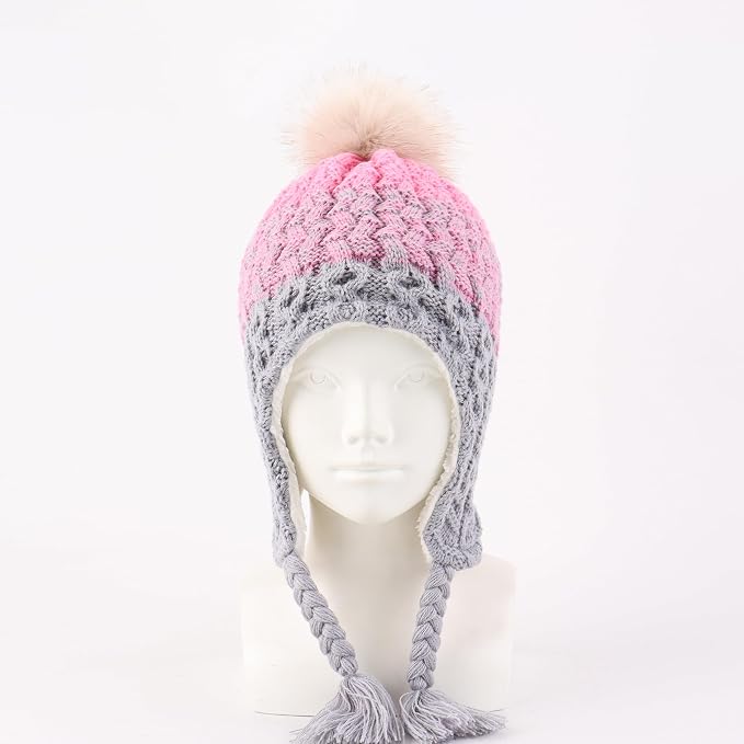 LANGZHEN Toddler Kids Infant Winter Hat, Earflap Knit Warm Cap Fleece Lined - Image 2