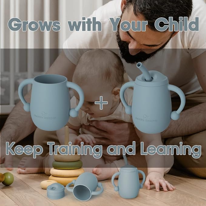 Cuddle Campus 100% Silicone Baby Training Cup, Shatterproof Toddler Sippy Cups - Image 5
