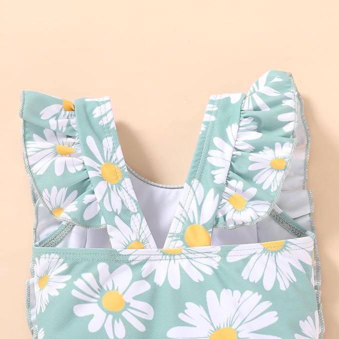 Newborn Baby Girl Ruffle Swimsuit Infant Toddler One Piece Floral Bikini Beach - Image 5