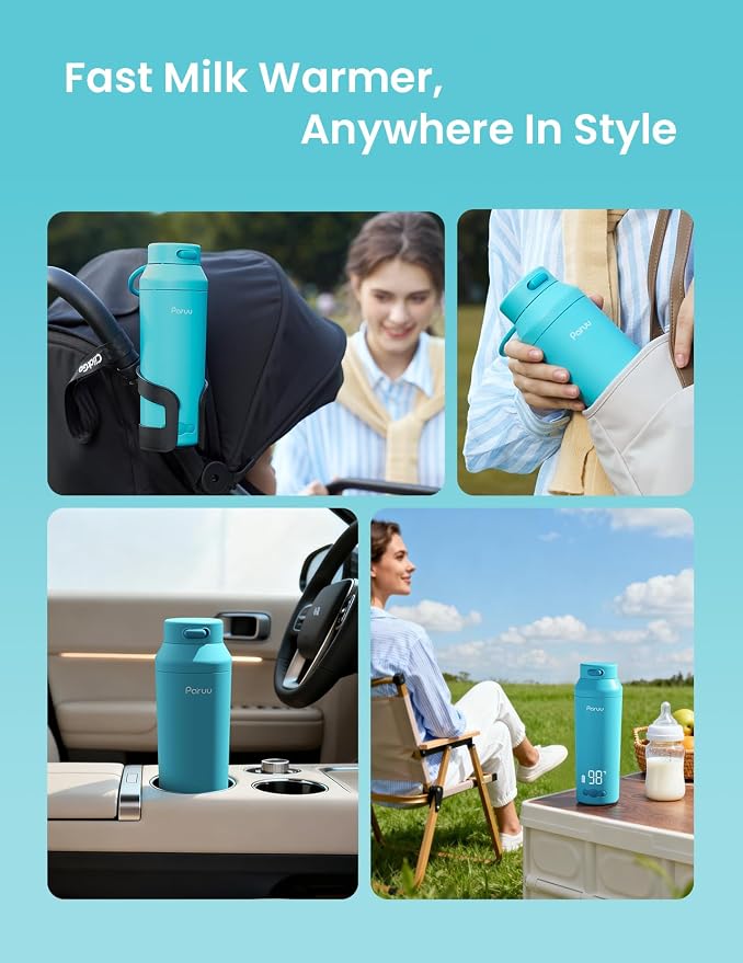 Paruu Portable Bottle Warmer for Travel, Easy-Clean Wide Mouth, Portable Milk - Image 8