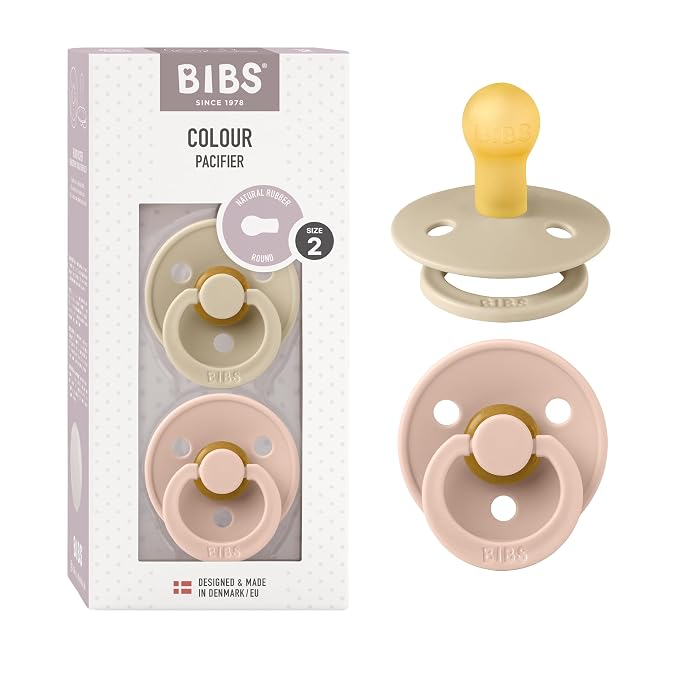 BIBS Pacifiers Colour Collection | Natural Rubber Baby Pacifier | Set of 2 by BIBS