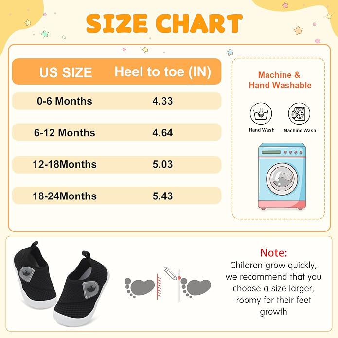 FEETCITY Baby First Walking Shoes Wide Baby Shoes Infant Sneakers Newborn Crib - Image 7