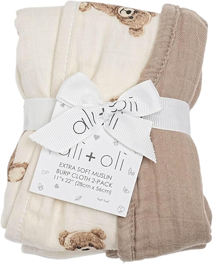 Ali+Oli 2-pk Muslin Burp Cloths - Image 7
