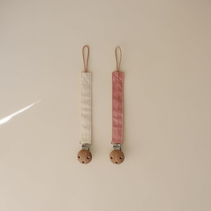 mushie Linen Baby Pacifier Clip Holder | Soft Fabric Strap - Image 6