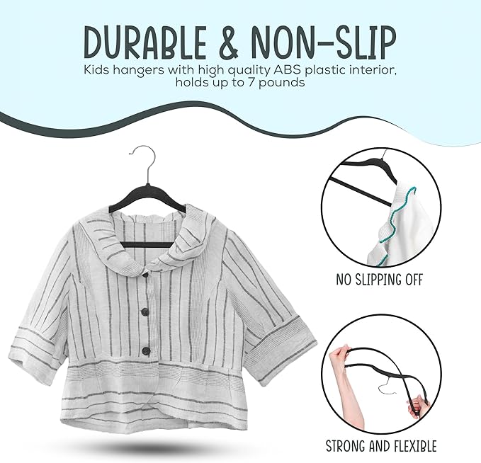25 Premium Kids Velvet Hangers - Image 8