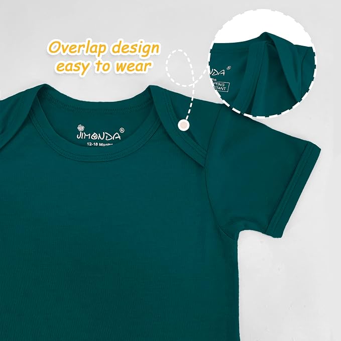 Jimonda Baby Bodysuits Rayon from Bamboo Short Sleeve Baby Boys Girls Rompers - Image 5