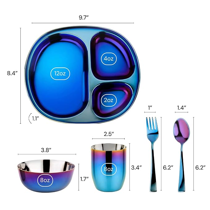 Ahimsa Stainless Steel Kids Dinnerware Set - Image 6