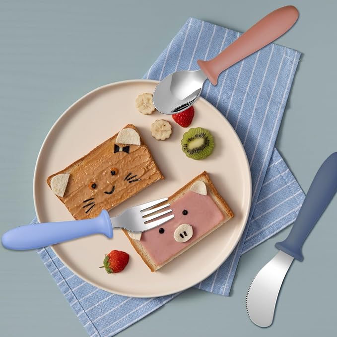 Pimoys 6 Pieces Toddler Utensils Forks, Spoons and Knives, Kids Silverware Set - Image 6