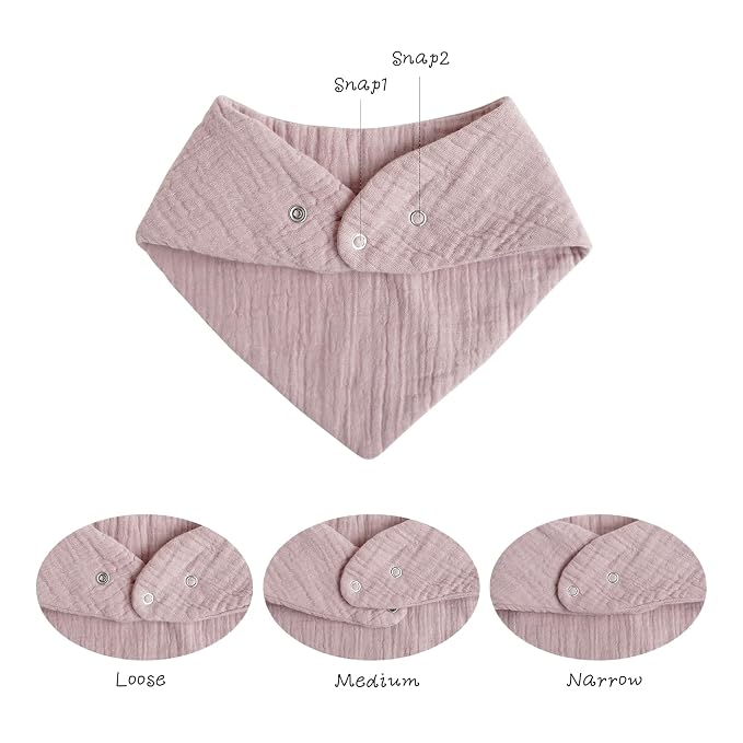 Konssy Muslin Baby Bibs 10 Pack Baby Bandana Drool Bibs 100% Cotton - Image 3