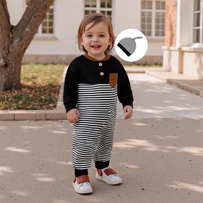 Kuriozud Newborn Infant Unisex Baby Boy Girl Clothes Button Romper Jumpsuit - Image 3