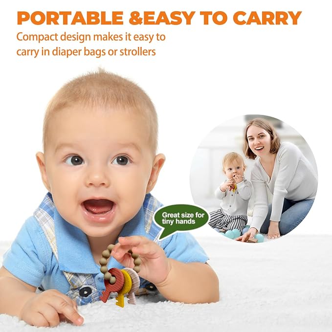 Baby Keys Teether Toys, Silicone Teething Toys - Image 5