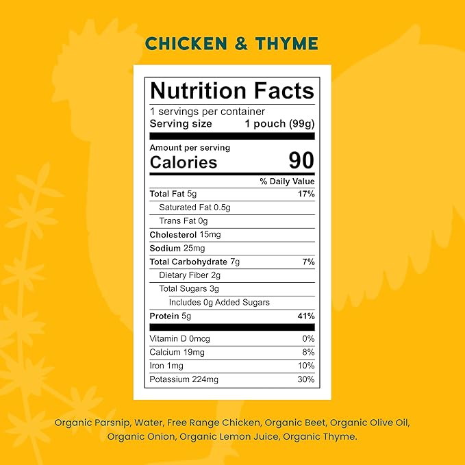 Serenity Kids 6+ Months Baby Food Pouches Chicken & Thyme Puree - Image 2