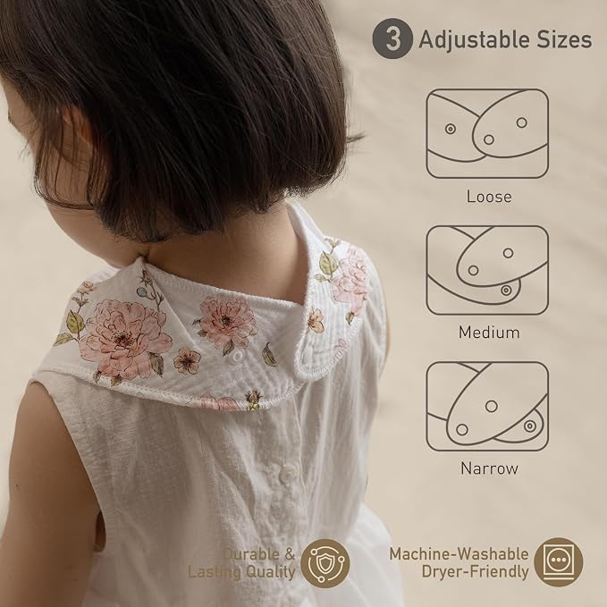 Muslin Baby Bibs 8 Pack, Baby Bandana Drool Bib - Image 5