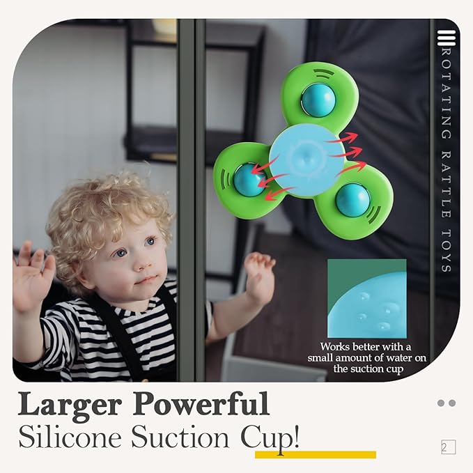 ALASOU 3PCS Suction Cup Spinner Toys - Image 2