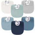 Konssy 6-Pack Muslin Baby Bibs for Boys & Girls, Soft Cotton Absorbent Bandana by Konssy