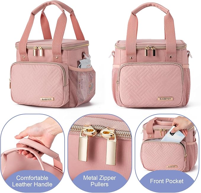 Breastmilk Cooler Bag with Ice Pack Fits 6 Baby Bottles up to 9 Ounce, Breast - Image 5