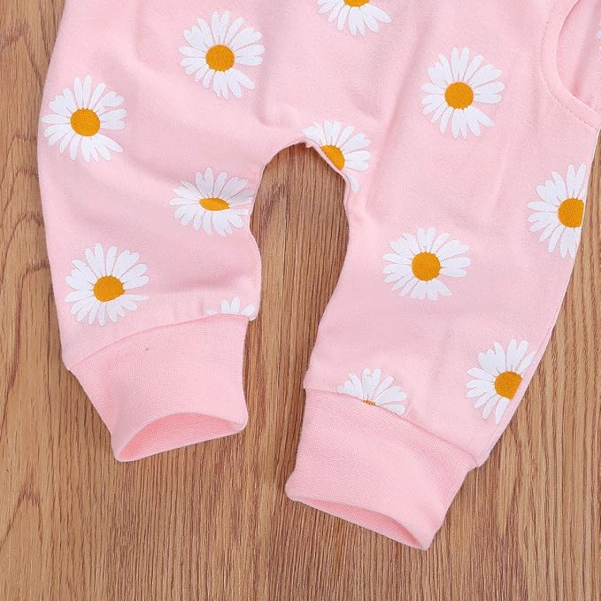 3Pcs Baby Girl Outfits Daisy Sweatshirt + Pants + Headband Infant Fall Winter - Image 4