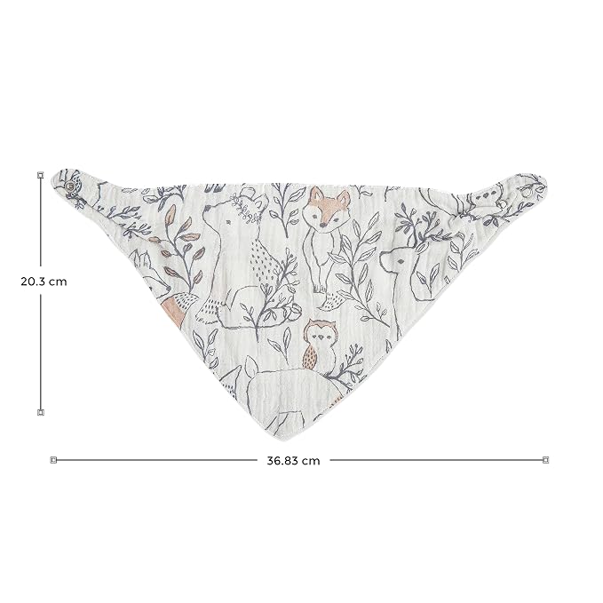 Crane Baby Bandana Bibs, Soft Muslin Adjustable Absorbent Bib Set, 3 Pack - Image 3