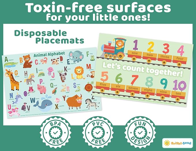 Disposable Placemats for Baby, Toddlers and Kids, 40 Disposable Baby Placemats - Image 2