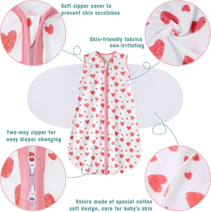 Newborn Sleep Sack Baby Swaddle, Swaddle me 6-12 Month, 3-Way Adjustable - Image 4