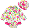 Infant Baby Girl Swimsuit One-Piece Long Sleeve Rash Guard by YOUNGERTREE