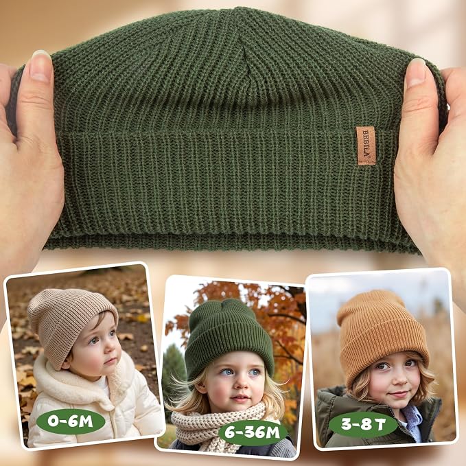 Bebila Baby Beanie Toddler Infant Winter Hats Knit Warm Caps - Image 4