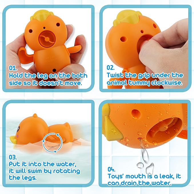 Dwi Dowellin Bath Toys for Toddlers, Magnetic Fishing Games Kids Bathtub Toys - Image 5
