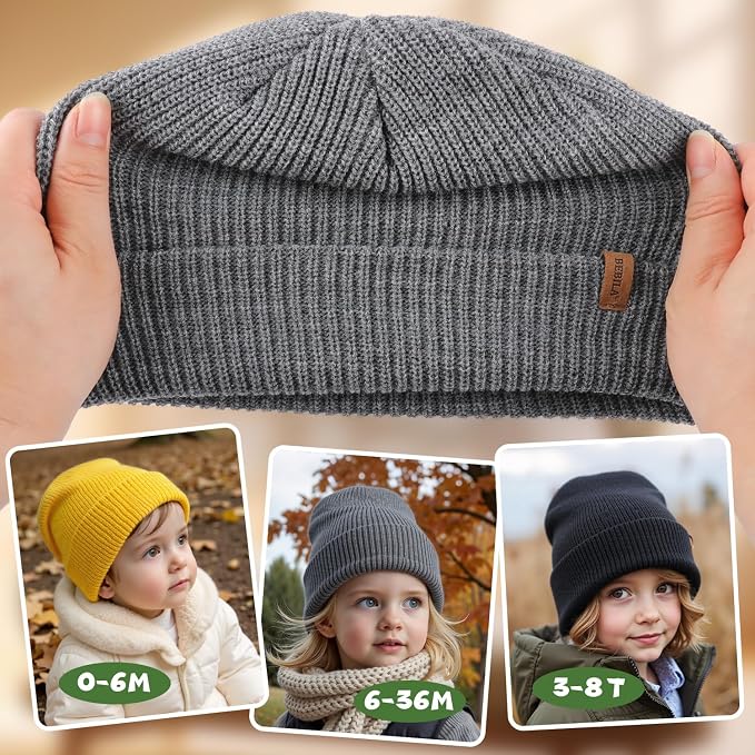 Bebila Baby Beanie Toddler Infant Winter Hats Knit Warm Caps - Image 4