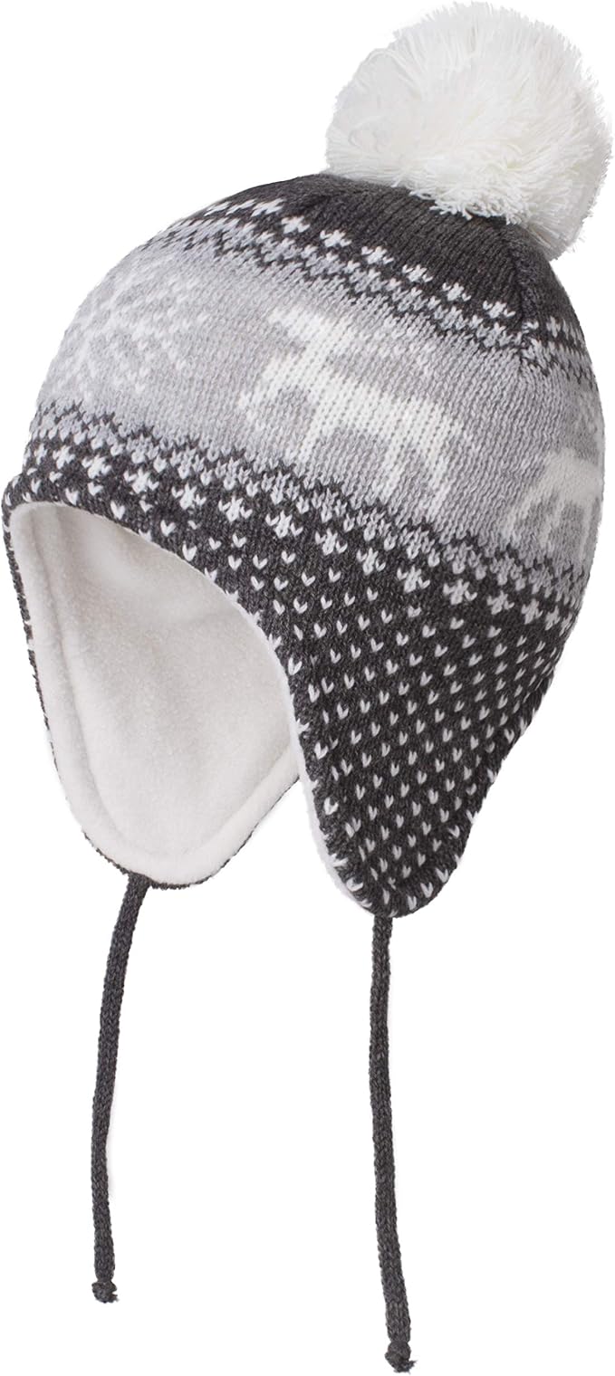 LANGZHEN Toddler Kids Infant Winter Hat, Earflap Knit Warm Cap Fleece Lined by LANGZHEN