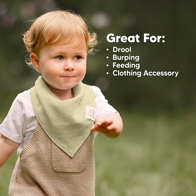8-Pack Muslin Baby Bibs for Boys, Girls - Image 9