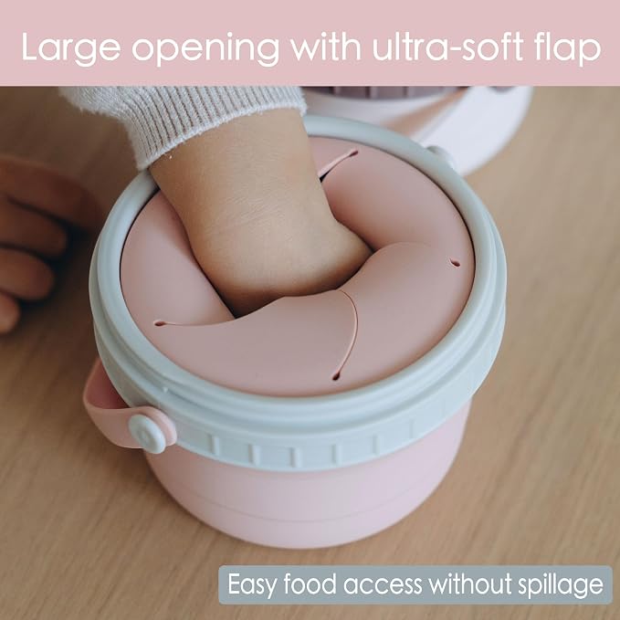 No Spill Silicone Toddler Snack Containers, Detachable Silicone Flap - Image 4