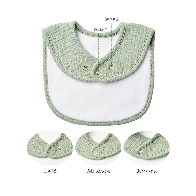 Konssy Muslin Baby Bibs 8 Pack Baby Bandana Drool Bibs Cotton - Image 2