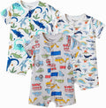 3-Pack 100% Cotton Baby Boy Rompers, 0-24Months Short Sleeve Toddler Romper by Thisisminicocos