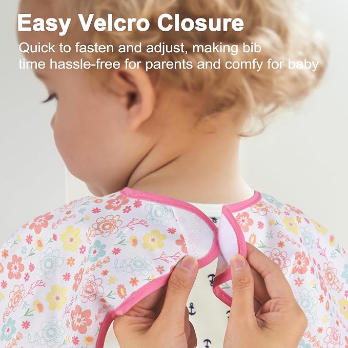 Long Sleeve Baby Bib For Eating Feeding Mess Proof Waterproof Food Smock Bibs - Image 4