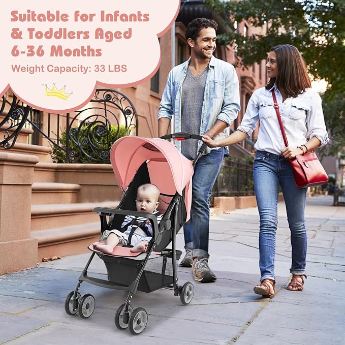HONEY JOY Lightweight Stroller, Compact Travel Stroller - Image 2