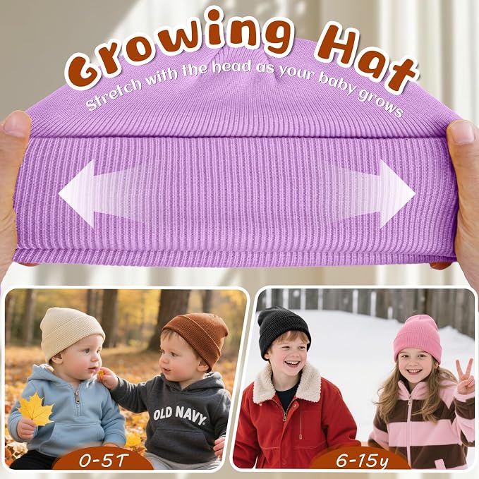 ZOORON Toddler Beanie Baby Boys Girls Beanies Kids Winter Hats Children Knit - Image 3