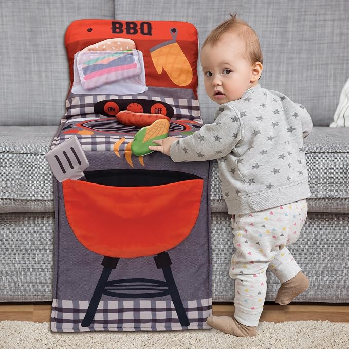 Lambs & Ivy Interactive 2-n-1 Soft Toddler Hamburger/Barbeque Pillow Play Set - Image 2