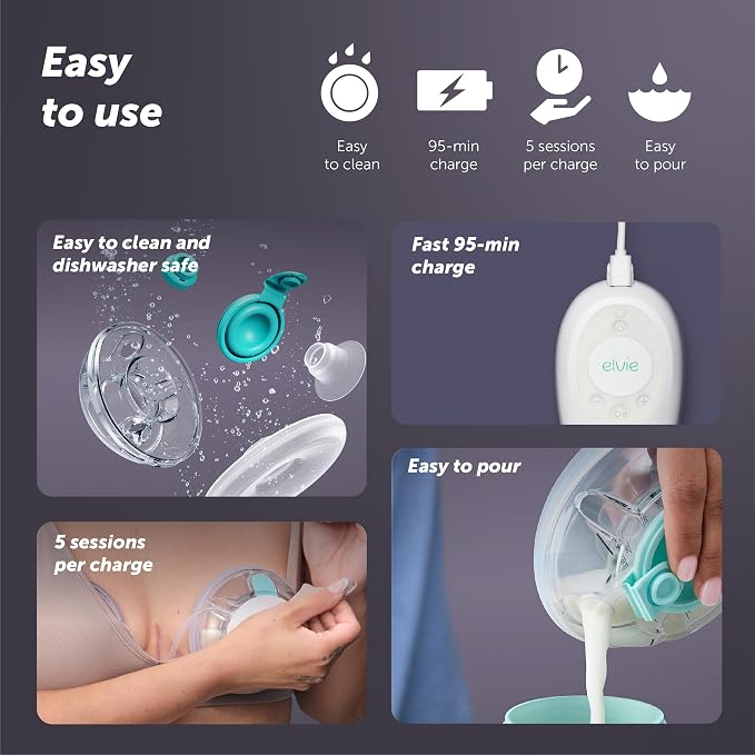 Elvie Stride 2 Hospital-Grade, App-Controlled Double Breast Pump - Image 6
