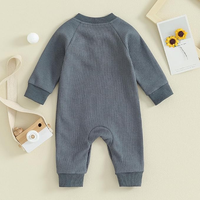 Kuriozud Newborn Infant Unisex Baby Boy Girl Clothes Button Romper Jumpsuit - Image 3