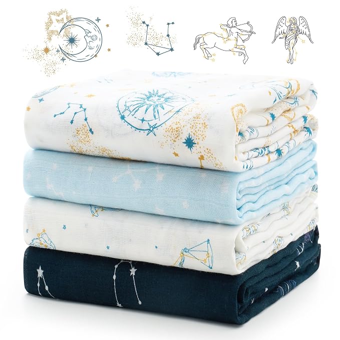 Momcozy Muslin Swaddle Blankets, Ultra Soft Neutral Registry Essentials by Momcozy