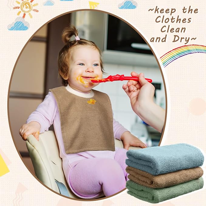 Foaincore 6 Pcs Pullover Baby Bibs Cotton Terry Toddler Absorbent Infant - Image 7