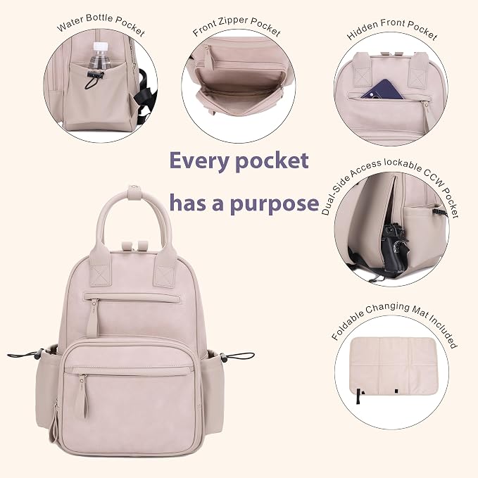 JESSIE & JAMES Saturday EDC Diaper Bag Backpack Multi Function Diaper Bag - Image 2