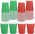 URATOT 60 Pieces 9 Ounce Disposable Paper Cups Christmas Party Cups Red Green by URATOT