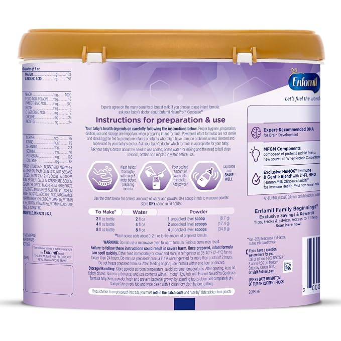 Enfamil NeuroPro Gentlease for easing Fussiness, Spit-up in 24 Hrs, Smaller - Image 10