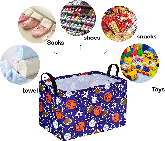 Rectangle Balls Pattern Kids Gift Storage Shelf Organizer Box Clothes Laundry - Image 7
