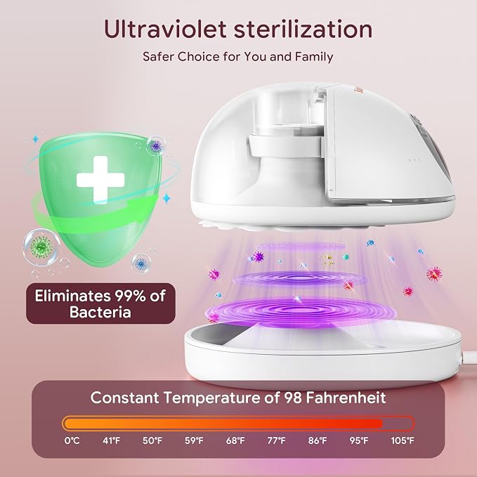 Breast Pump Hands Free, Smart Heated Base Promotes Milk Production, 40dB Quiet - Image 5